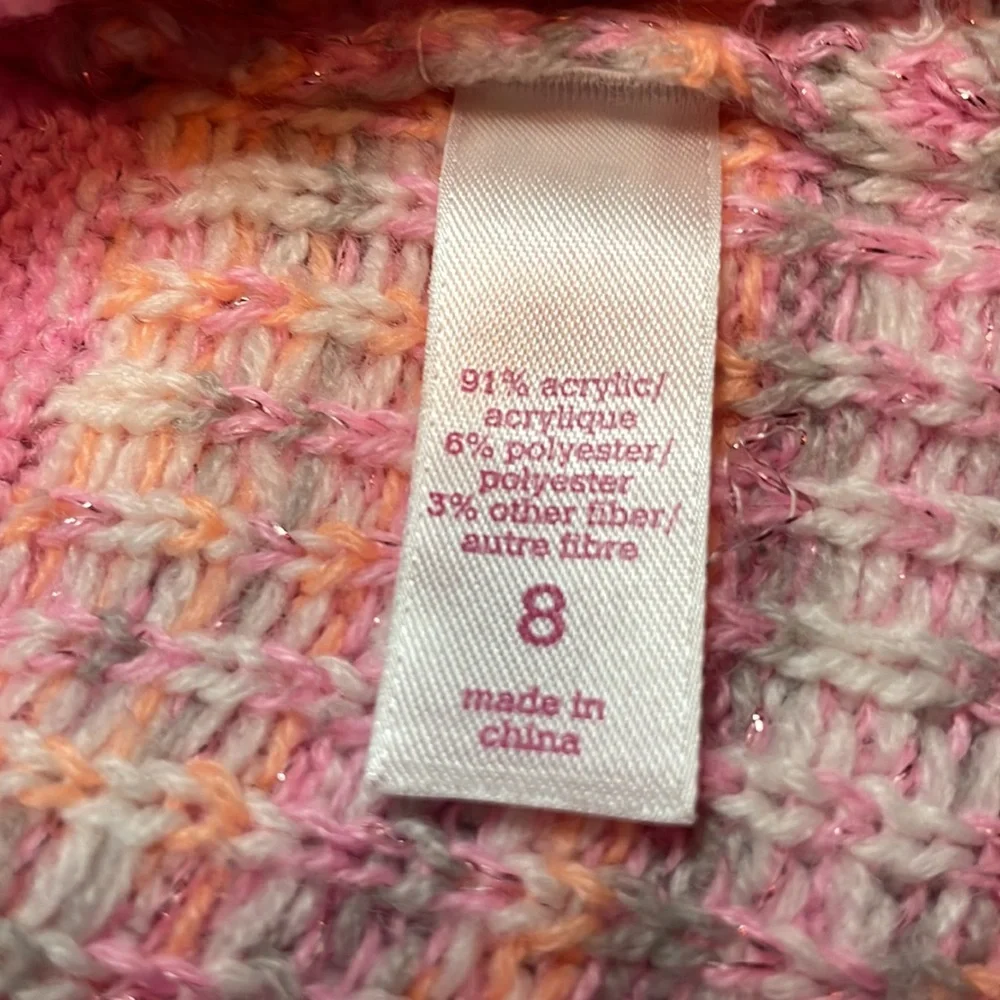 Justice Pink Sequin Short Sleeve Sweater Dress, Size 8